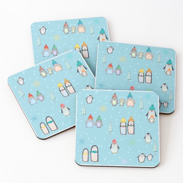 Item preview, Cute penguins hand drawn (blue) designed and sold by Boy and Belugee.