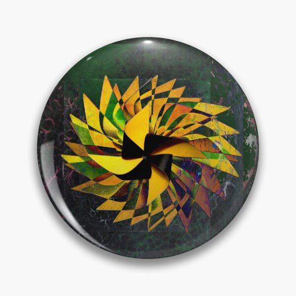 Item preview, Kinetic Pinwheels – Dark Green and Yellow Surreal Collage designed and sold by MAMA.art.Rio <Marsailhe_Milward>.