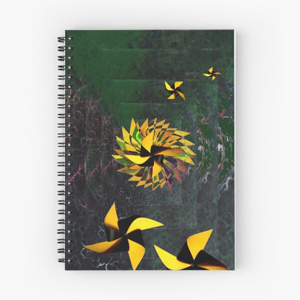 Item preview, Kinetic Pinwheels – Dark Green and Yellow Surreal Collage designed and sold by MAMA.art.Rio <Marsailhe_Milward>.