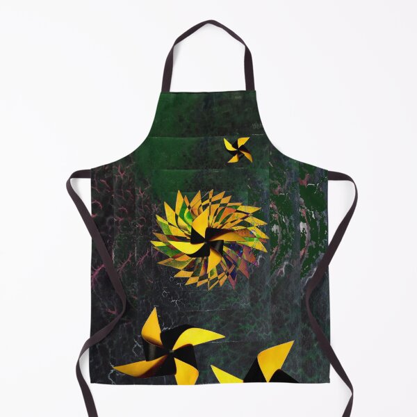 Item preview, Kinetic Pinwheels – Dark Green and Yellow Surreal Collage designed and sold by MAMA.art.Rio <Marsailhe_Milward>.
