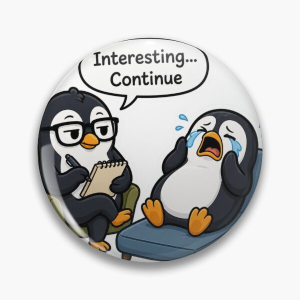 Item preview, Interesting Continue Funny Penguin Therapy Session Meme T-Shirt designed and sold by redblink store.