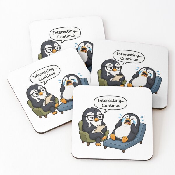 Item preview, Interesting Continue Funny Penguin Therapy Session Meme T-Shirt designed and sold by redblink store.