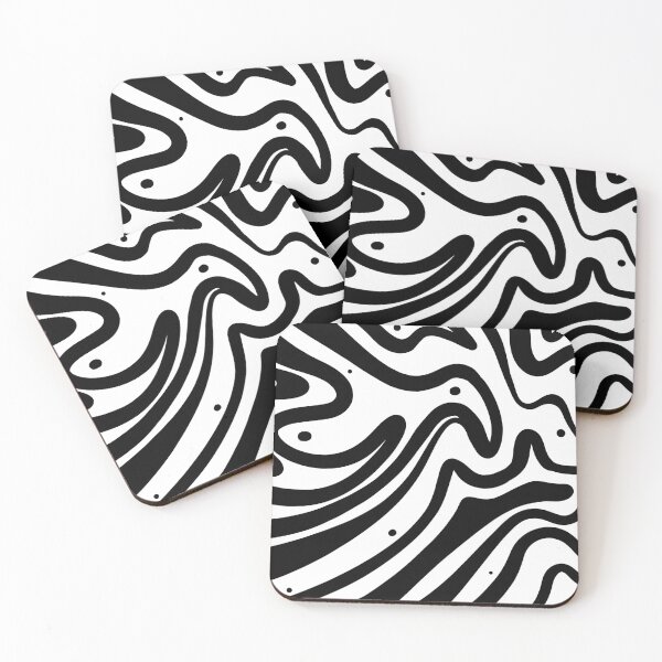 Item preview, Abstract wave doodle black and white designed and sold by Kimos Creative Store.