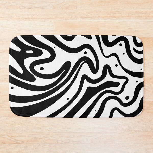 Item preview, Abstract wave doodle black and white designed and sold by Kimos Creative Store.