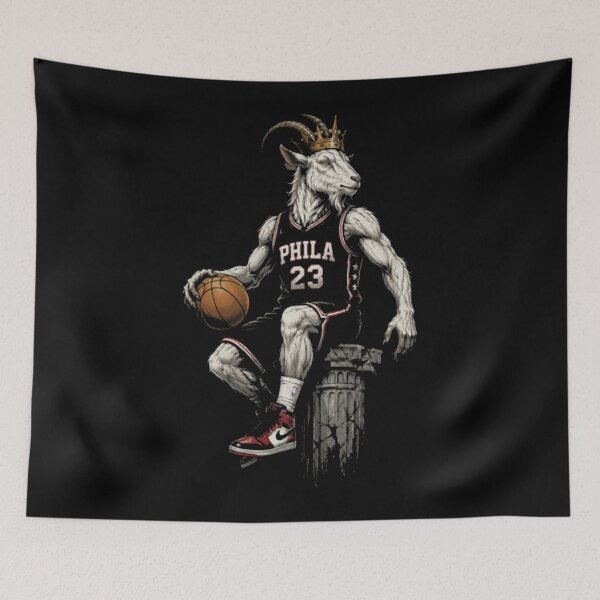 Item preview, Crowned GOAT Hoops Sticker – Street Basketball Legend 23 - LeBron James Basketball designed and sold by EvantheSolace.