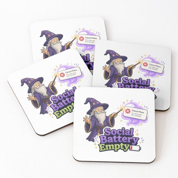 Item preview, Social Battery Empty Funny Wizard Introvert Cancel Plans T-Shirt designed and sold by redblink store.