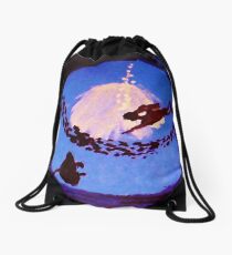 The diver, watercolor Drawstring Bag