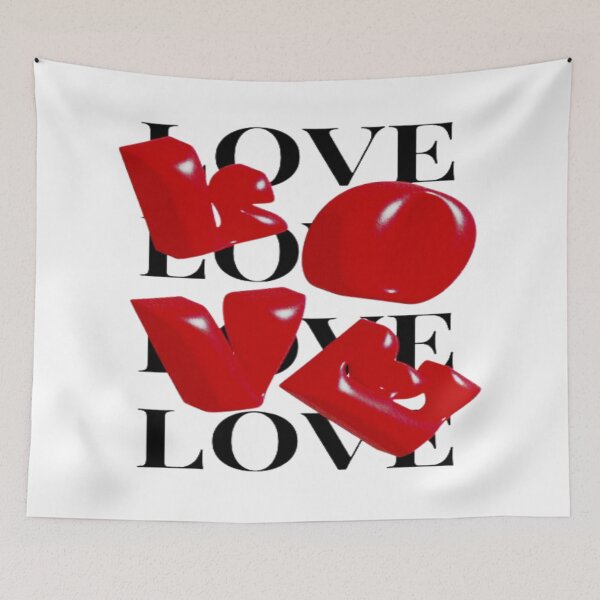 Item preview, 3D Red Drippy Love Typography  designed and sold by BaddieNz.