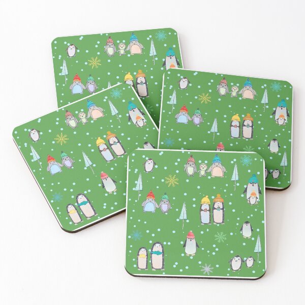Item preview, Cute penguins hand drawn (green) designed and sold by Boy and Belugee.