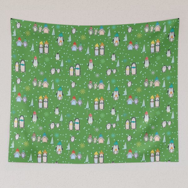 Item preview, Cute penguins hand drawn (green) designed and sold by Boy and Belugee.