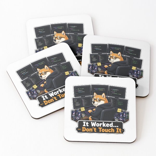 Item preview, It Worked Don't Touch It Funny Shiba Inu Programmer Coder T-Shirt designed and sold by redblink store.