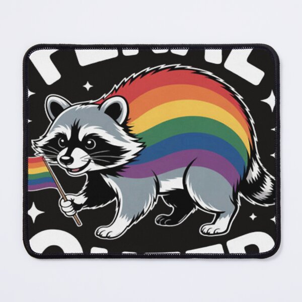 Item preview, LGBTQ Pride Raccoon Feral Queer Rainbow Pride Flag LGBT designed and sold by endenvys.