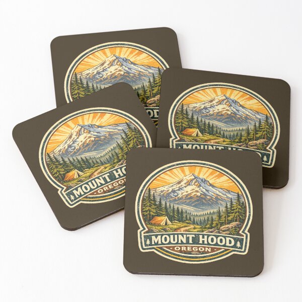 Item preview, Mount Hood Oregon Retro Hiking Badge | Vintage Volcano Camping Adventure | Snow-Capped Mountain National Park Travel designed and sold by Globalcitytees.