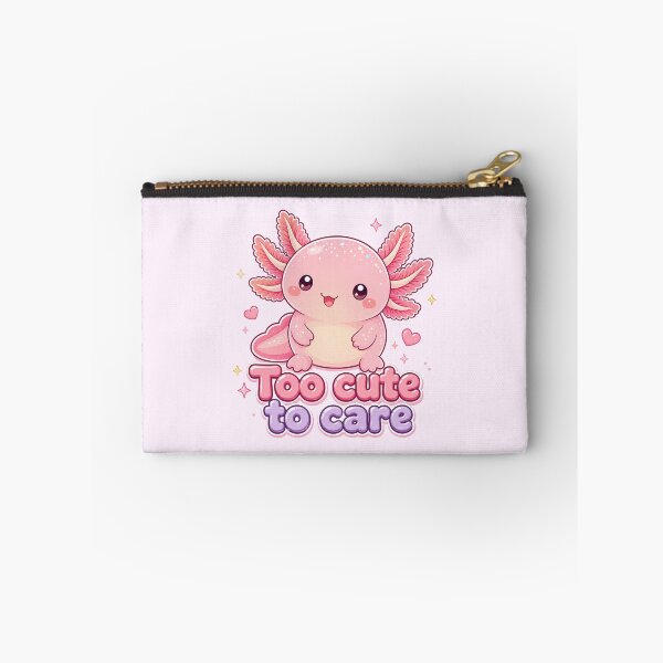 Item preview, Too Cute to Care – Cute Pink Axolotl with Funny Quote designed and sold by SweetLilith.