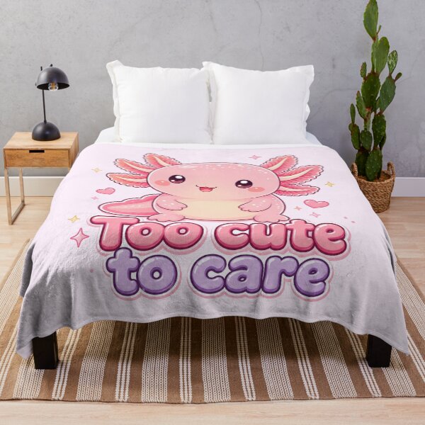 Item preview, Too Cute to Care – Cute Pink Axolotl with Funny Quote designed and sold by SweetLilith.