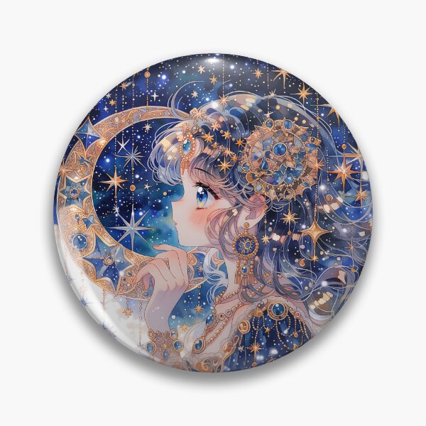 Item preview, Celestial Moon Maiden – Starry Night Fantasy Illustration designed and sold by Meltisca.
