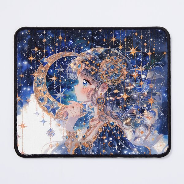 Item preview, Celestial Moon Maiden – Starry Night Fantasy Illustration designed and sold by Meltisca.