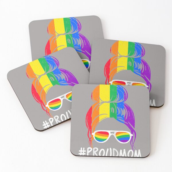 Item preview, Proud Mom LGBTQ Rainbow Flag Gay Lesbian Pride Ally Women designed and sold by KathieFaugh.