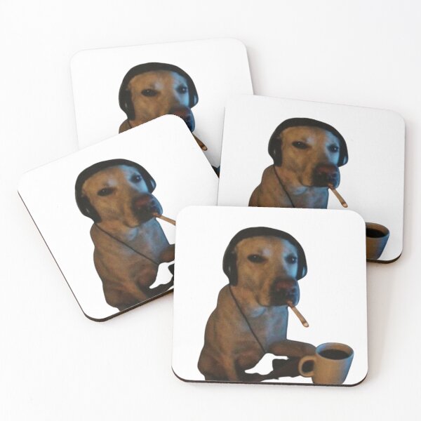 Item preview, Coffee Loving Smoking Dog Streetwear Inspired Artwork designed and sold by GeekMix.