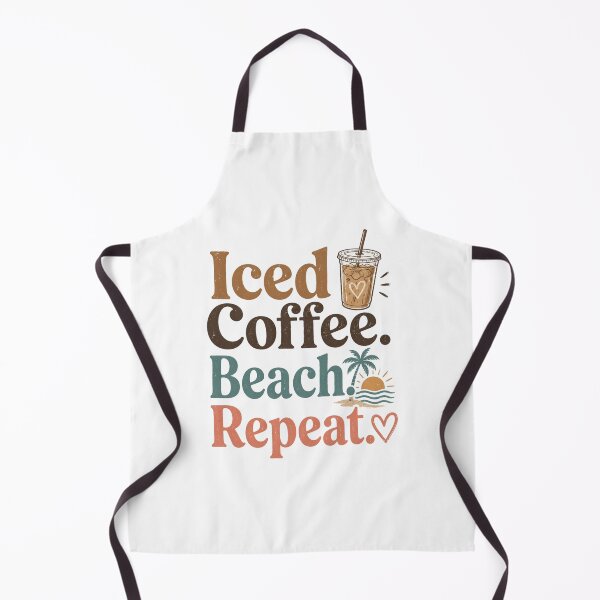 Item preview, Iced Coffee Beach Repeat Retro Summer Vacation designed and sold by ElcastDesigns.