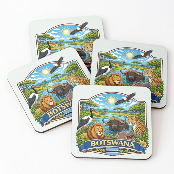 Item preview, Botswana - Okavango Delta, Lion and Safari Wildlife Art designed and sold by Myra365Art.