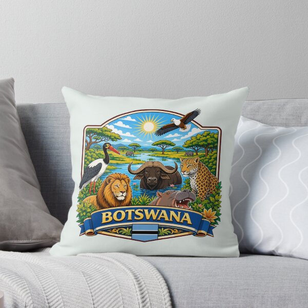 Item preview, Botswana - Okavango Delta, Lion and Safari Wildlife Art designed and sold by Myra365Art.
