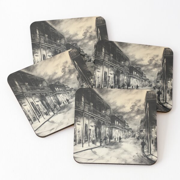 Item preview, Vintage French Quarter Charcoal Drawing | New Orleans Art designed and sold by GSizzle1.