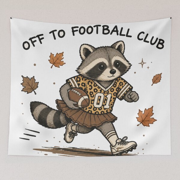 Item preview, Off To Football Club Cute Raccoon Leopard Football Mom Fall designed and sold by Yellowriversss.