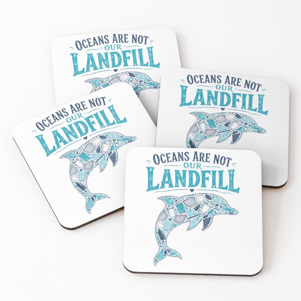 Item preview, Oceans Are Not Our Landfill Dolphin Plastic Pollution designed and sold by CF_VintageDesign.