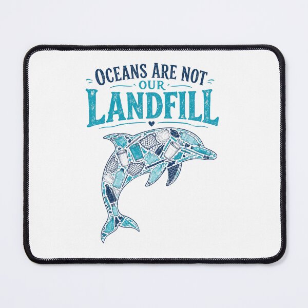 Item preview, Oceans Are Not Our Landfill Dolphin Plastic Pollution designed and sold by CF_VintageDesign.