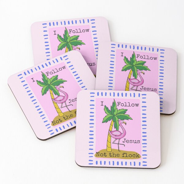 Item preview, I Follow Jesus Not the Flock Flamingo Love Tropical Summer Palm Tree Paradise designed and sold by Forevermore.
