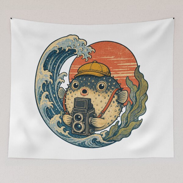 Item preview, Japanese Pufferfish Photographer designed and sold by Ora-kuro.