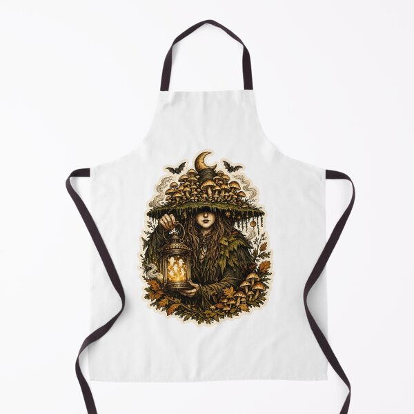 Item preview, Mushroom Witch of the Haunted Forest | Ghost Lantern Keeper | Dark Cottagecore Halloween | Forest Sorceress | Gothic Mushroom Art designed and sold by MrDev.