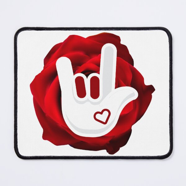 Item preview, ASL I Love You Rose - Romantic American Sign Language Art designed and sold by ASL SIGNPRO CLEARSIGNS.