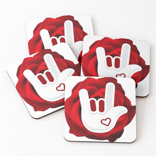 Item preview, ASL I Love You Rose - Romantic American Sign Language Art designed and sold by ASL SIGNPRO CLEARSIGNS.