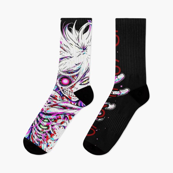 Item preview, Half Skull Anime Demon | Neon Gothic Horror Manga Aesthetic Art designed and sold by PunkVerseStudio.