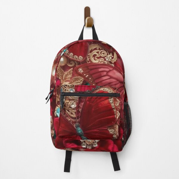 Item preview, Luxury Red Butterfly & Rose Floral Pattern | Elegant Jewel Botanical Art designed and sold by Arts121.