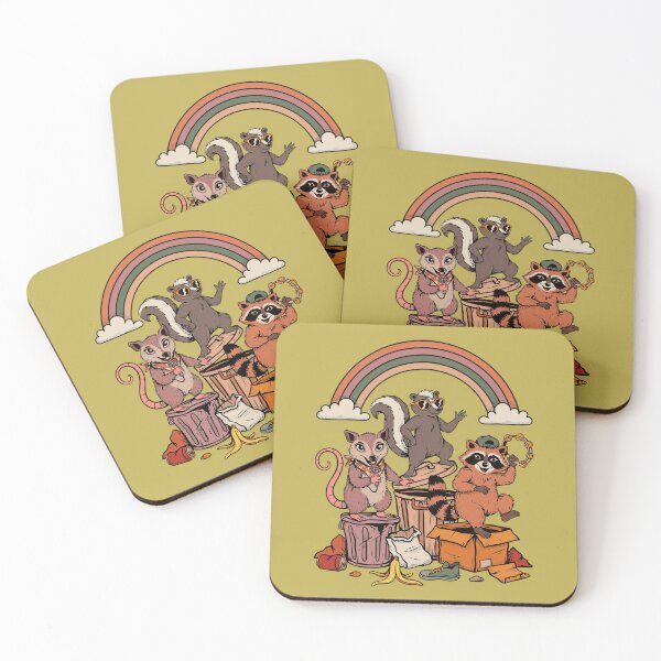 Item preview, Raccoons and misfit friends: retro animal design from the 80s. designed and sold by Mahilis.