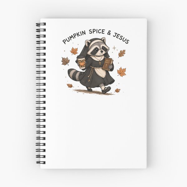 Item preview, Pumpkin Spice & Jesus Raccoon Nun Cute Christian Fall Aesthetic designed and sold by Yellowriversss.