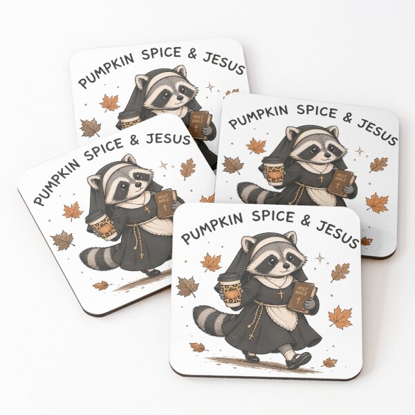 Item preview, Pumpkin Spice & Jesus Raccoon Nun Cute Christian Fall Aesthetic designed and sold by Yellowriversss.