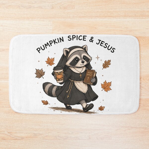 Item preview, Pumpkin Spice & Jesus Raccoon Nun Cute Christian Fall Aesthetic designed and sold by Yellowriversss.