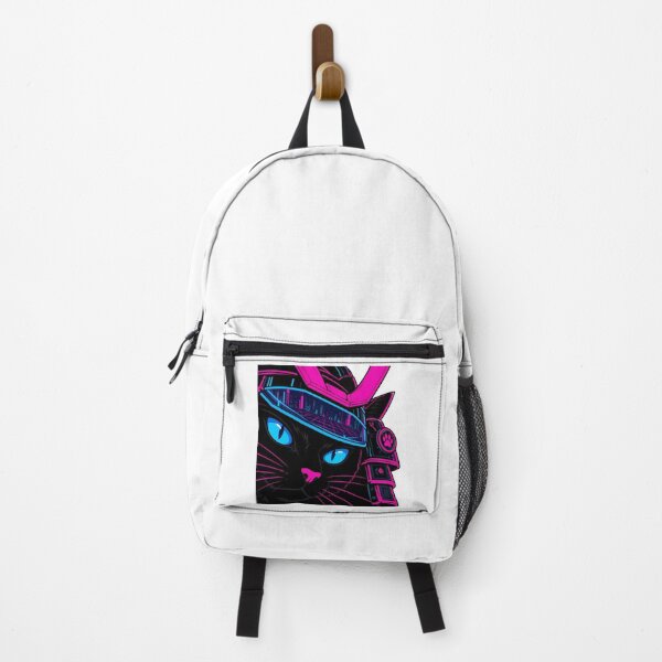 Item preview, Synthwave Samurai Cat With Pink Reflective Visor designed and sold by chattsuede.
