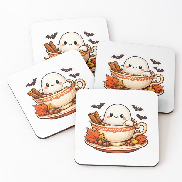 Item preview, Cute Ghost Hot Cocoa | Kawaii Halloween Ghost | Cozy Autumn Cocoa | Spooky Cute Fall Drink | Pumpkin Spice Ghost designed and sold by MrDev.
