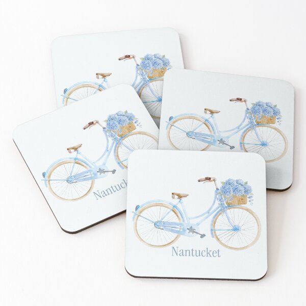 Item preview, Nantucket Summer Bike with Hydrangea Flowers designed and sold by Coastal Joy.
