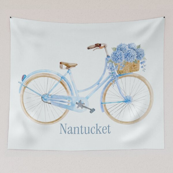 Item preview, Nantucket Summer Bike with Hydrangea Flowers designed and sold by Coastal Joy.