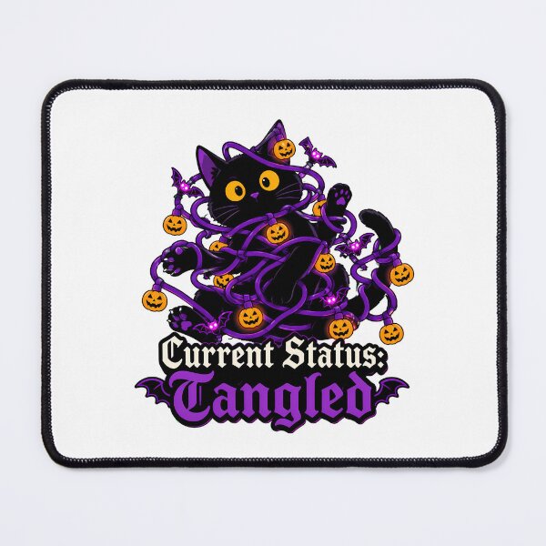 Item preview, Tangled Black Cat Halloween Kawaii Pumpkin Lights designed and sold by chattsuede.
