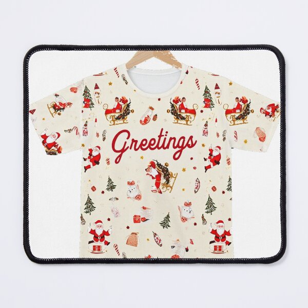 Item preview, Vintage Christmas Greetings Retro Holiday Pattern designed and sold by icm4639.