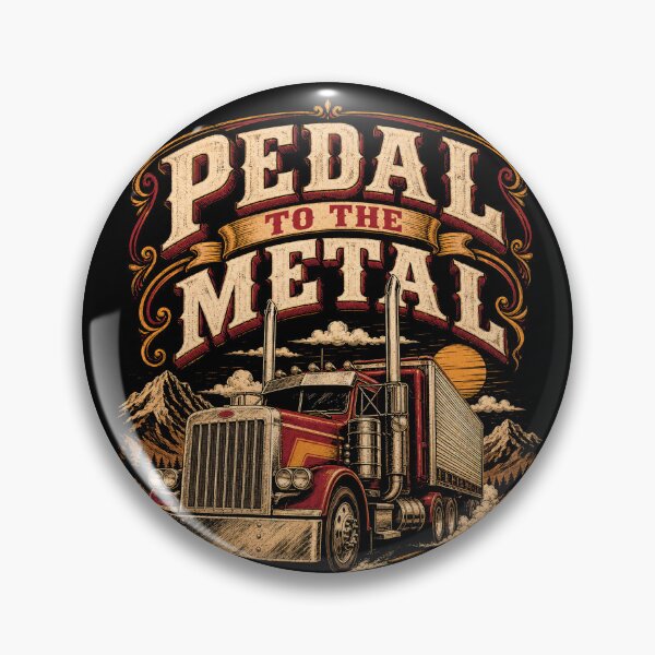 Item preview, Pedal To The Metal – Retro Big Rig Sunset Hauler Graphic designed and sold by Automotive Art by Greg.
