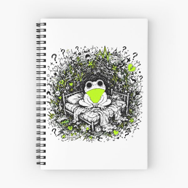 Item preview, Anxious Insomniac Frog Chaos Doodle Overthinker designed and sold by chattsuede.