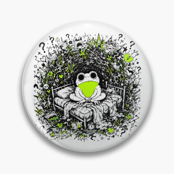 Item preview, Anxious Insomniac Frog Chaos Doodle Overthinker designed and sold by chattsuede.